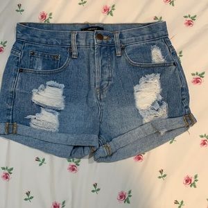 Distress Jean high waist shorts